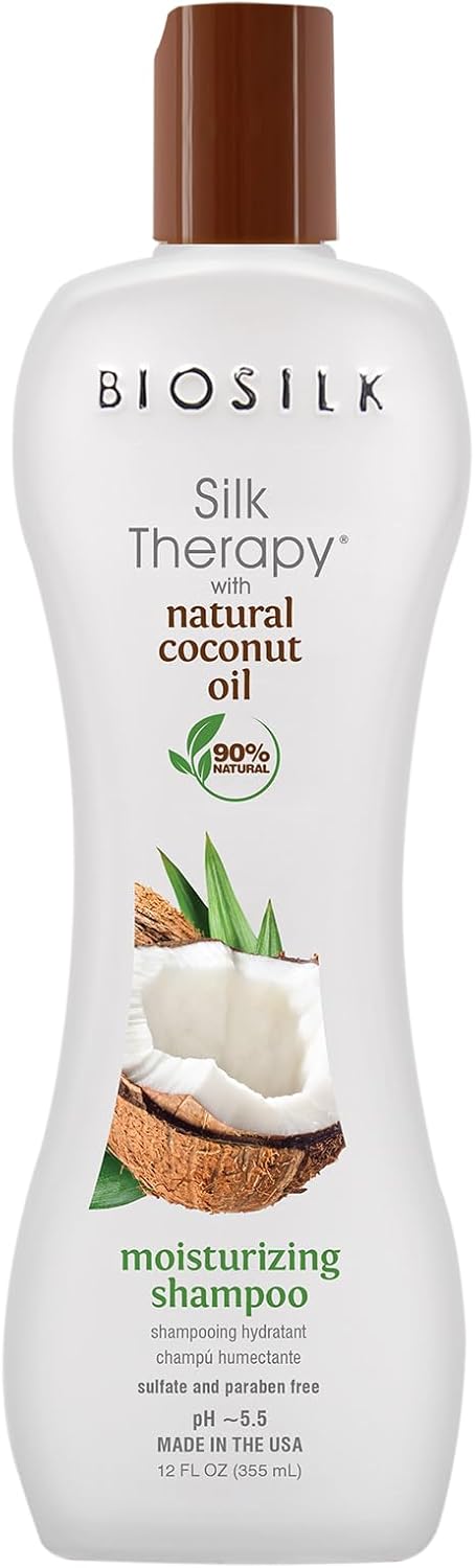 Biosilk Silk Therapy with Organic Coconut Oil Moisturizing Shampoo for Unisex 12 oz Shampoo