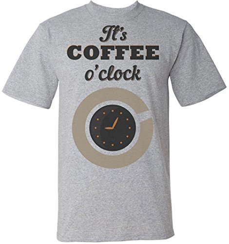 Finest Prints It's Coffee O'Clock Coffee Clock Maglietta da Uomo Men's T-Shirt Extra Large