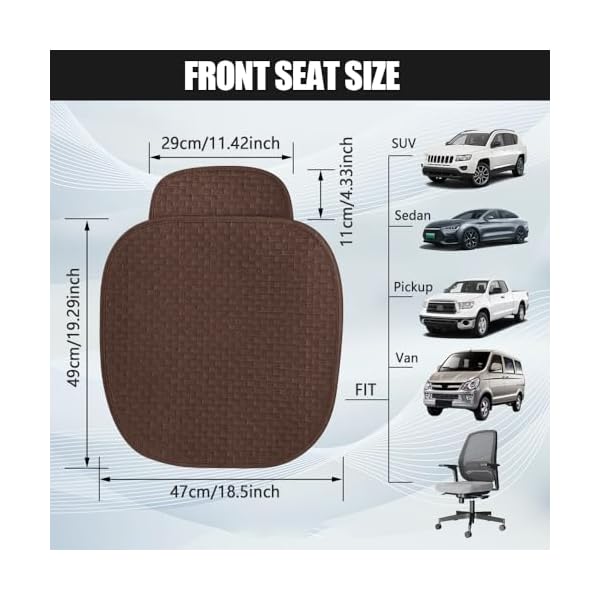 ASUBHA Car Seat Bottom Cover, Front Driver or Passenger Seat Cushion with Pocket, Universal Breathable Comfort Auto Seat Protector Mat, Car Accessories for Truck, SUV, Van - Image 5