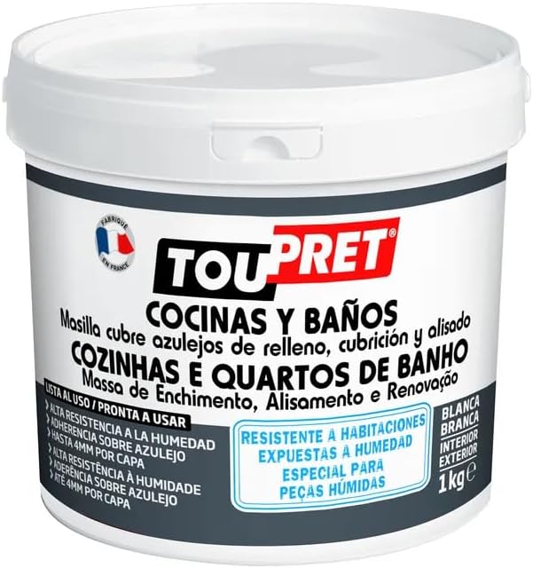Toupret Masilla Cubre Azulejos Cocinas Y Baños 1,25 Kg