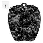 ACWOO Foot Scrubber for Shower, Cleaner Massager Mat with Non-Slip Suction Cups, Shower & Bath Care, Exfoliation, Spa, Circulation Reduces Pain (Black), 1.0 count