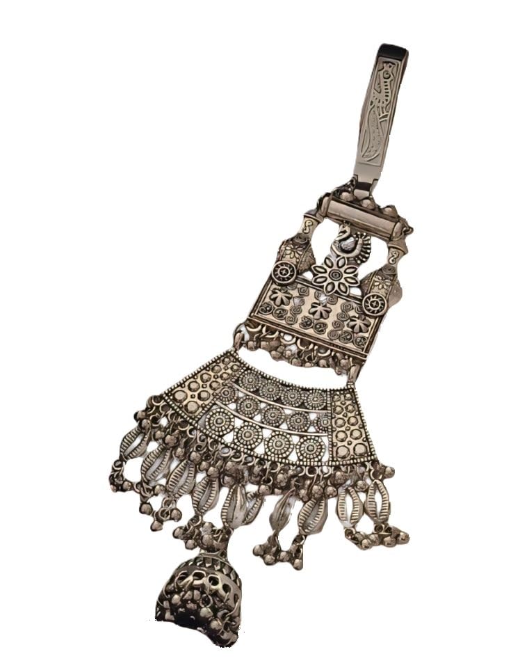 SHOPOLIFE Kamarband Juda Challa || Silver Plated Waist Saree Jooda Belly Keychain Jewellery for Women & Girls || Wedding Marrage Traditional Function Festival Vintage Waist Wear Designing (B0DBR6DHCJ) Amazon Price History, Amazon Price Tracker