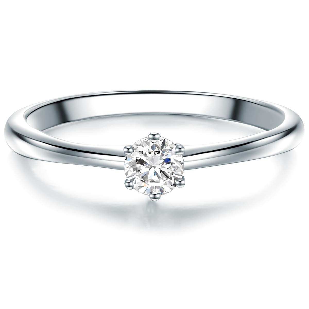 TrilaniTresor 1934 Female 925/- Sterling Silver Brilliant cut Zirconia (CZ) Solitaire Ring