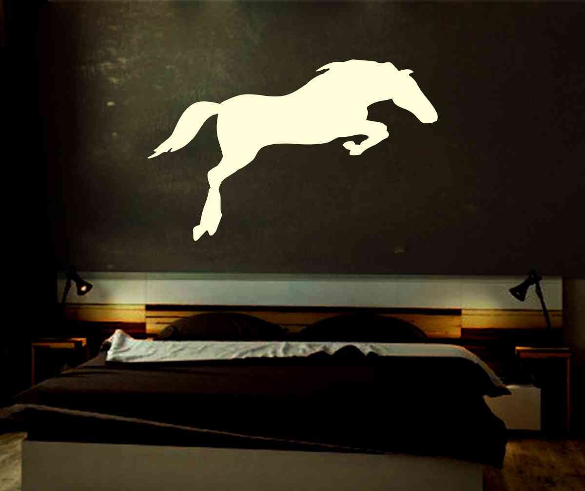 Fluorescente pared – Adhesivo caballo caballo Animales Herradura pared – Adhesivo en la oscuridad fosforógeno/Fluorescente, vinilo, 120x75 cm