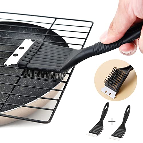 Draht-Reinigungsbürste, Edelstahl, Metalldraht, Grillrost, Reinigungsbürste und Schaber-Set für Grillbohrer, Rostreinigung, 2 Stück Cover