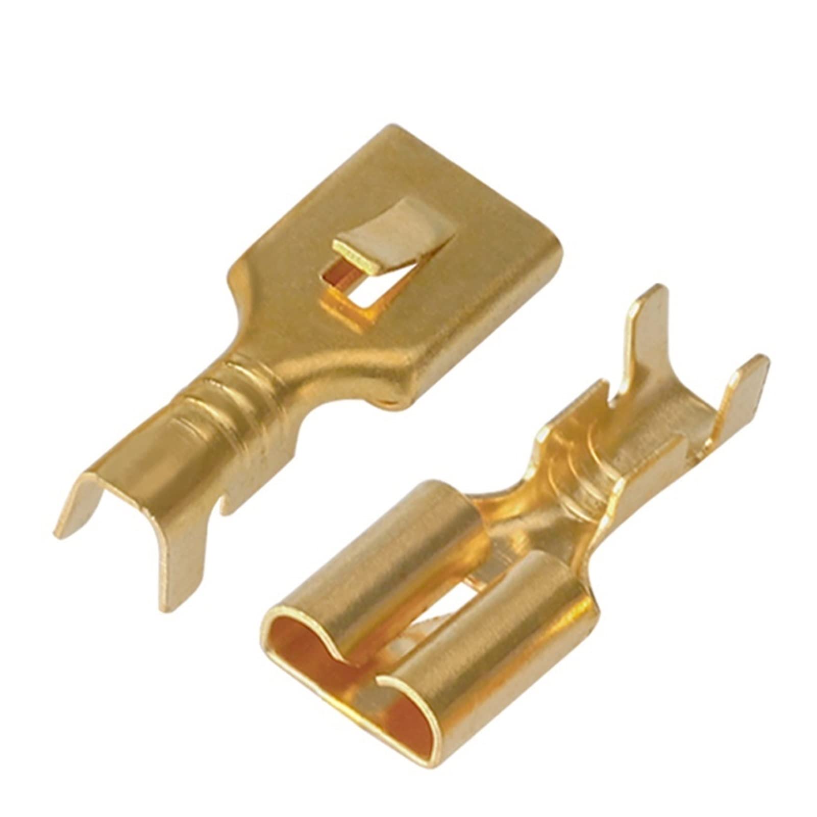 H62 vergoldeter Spaten-Crimp-Anschluss aus Messing | Messing vergoldet weiblich, 50/100/200/500 Stück,(200 pcs)