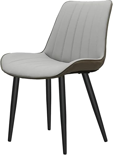 Miniatura 9 de Dining Chairs for Room, Table & Seating Chair Sets Kitchen - Modern Wave Pattern Upholstered Armless PU Leather Dining Chairs with Metal Legs, Set