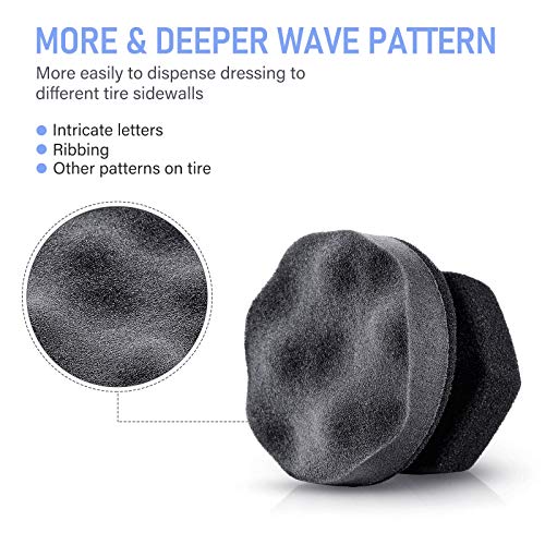 image for BBTO 3 Pieces Tire Shine Applicator Tire Dressing Applicator Pads Tire