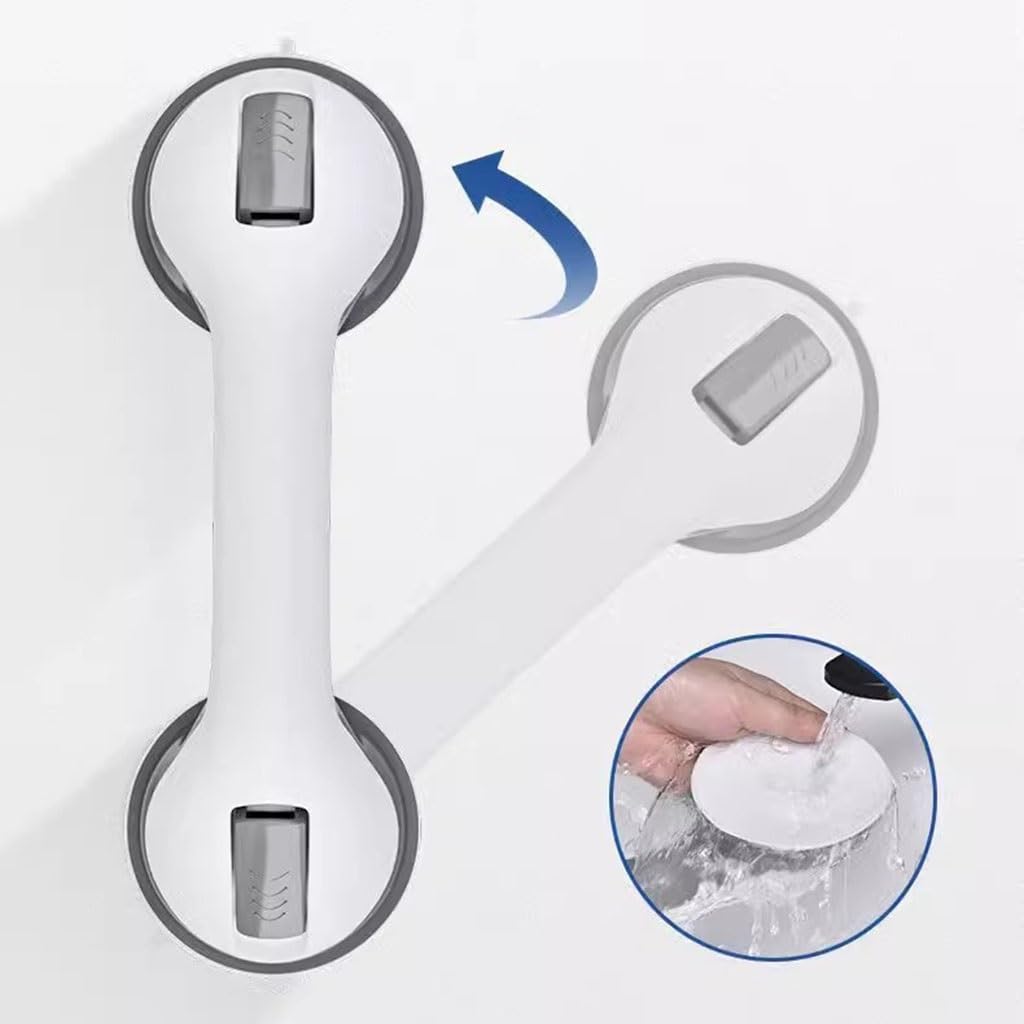 2 barras de agarre para ducha, con ventosa, pasamanos de seguridad para la prevención de lesiones, impermeable, extraíble, reutilizable, mango de bañera para personas mayores y ancianos