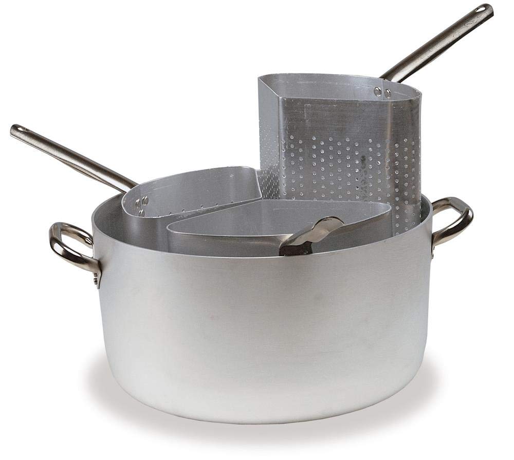Pentole Agnelli - Cacerola con 2 coladores para Pasta de Tipo gajo, Grosor de 3 milímetros, con Dos Asas de Acero Inoxidable