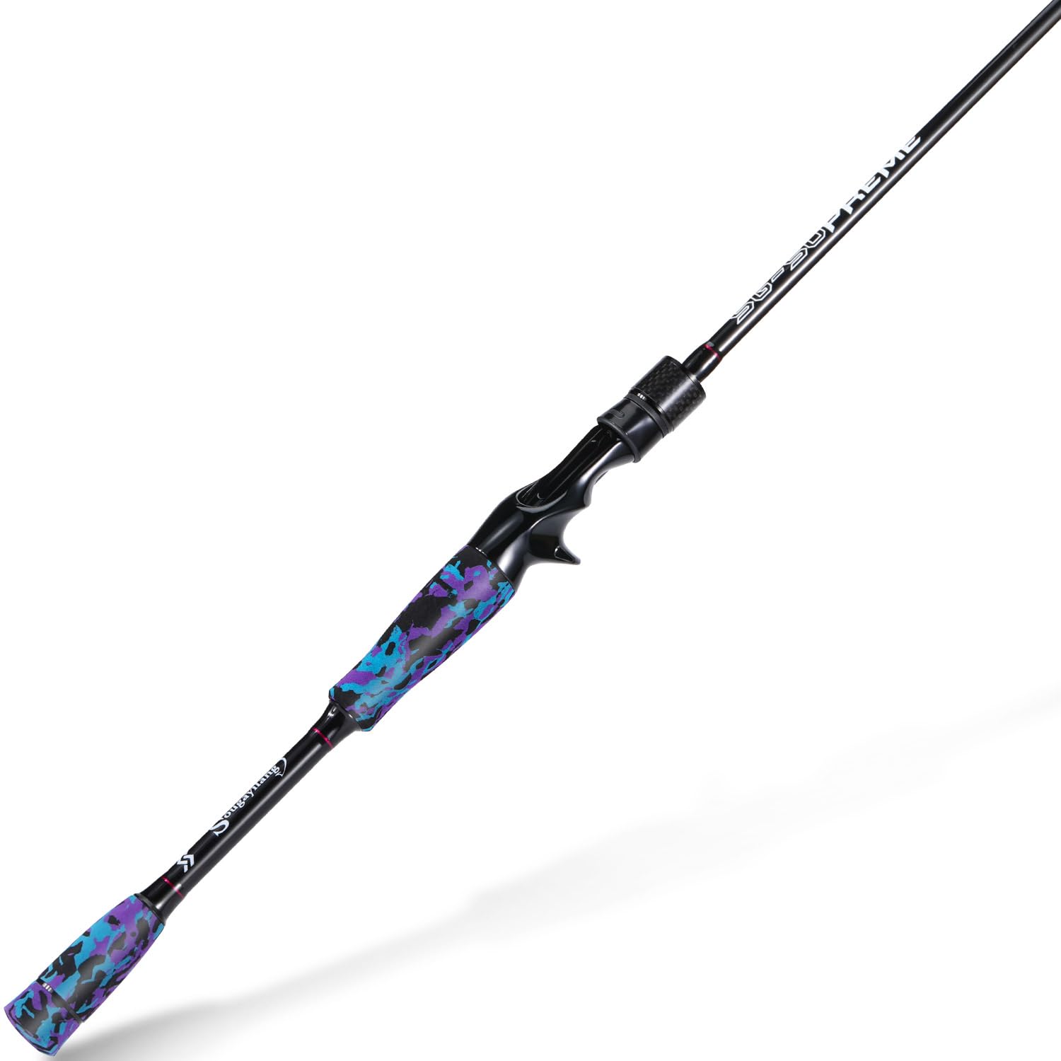 Sougayilang Fishing Rod - Medium 2Pc Graphite Composite Blank Spinning & Casting Rod, Camouflage EVA Grip, Smooth Transition Fishing Pole-Purple-6'10''-Casting