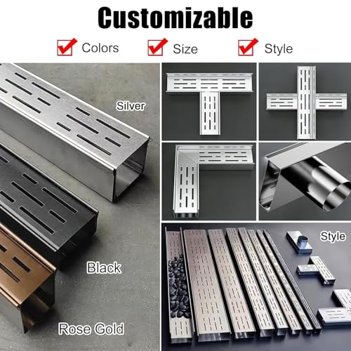 Caniveau de drainage extérieur H20*L15CM à profil bas avec grille interchangeable