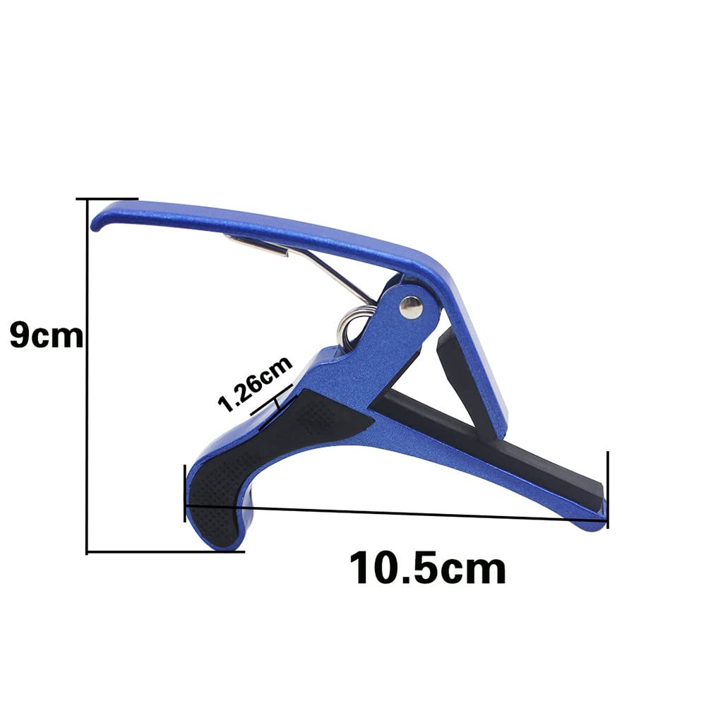 BAtlam Capotasto per Chitarra Universale, Chiave a Morsetto a Cambio rapido Capotasto in Metallo in Lega di Zinco, Capotasto per Chitarra Blu (Capotasto per Chitarra Nero)
