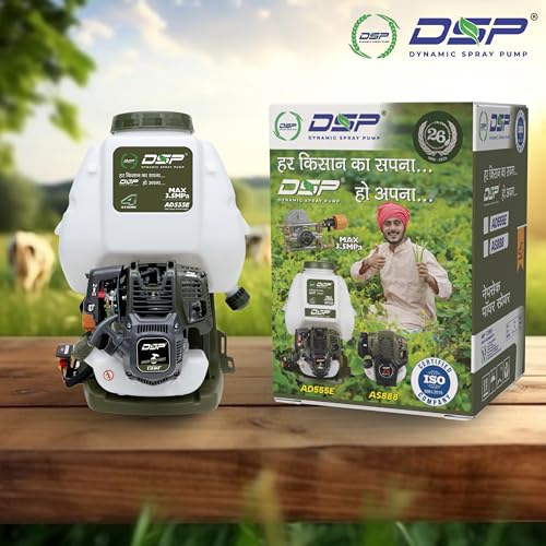 Image of DSP Dynamic Spray Pump AD555 E, 4 Stroke 31cc Petrol Engine Driven, 20 Liter Capacity, Heavy Duty Sprayer, New HS Type Pump with 27.5mm Valve