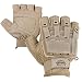 Valken Half Finger Plastic Back Gloves, Tan, Medium/Large