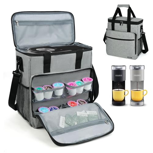 Image of LEFOR.Z Travel Coffee Maker Carrying Bag Compatible with Keurig K-Mini or K-Mini Plus, Single Serve Coffee Maker Portable Storage Bag with Shoulder Strap,Grey(Bag Only)