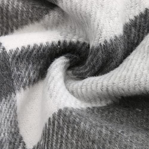 Women's Long Flannel Plaid Jacket Shacket Cozy Lapel Button Down Shirt Jackets Warm Fuzzy Trench Coat With Pockets #TOP7