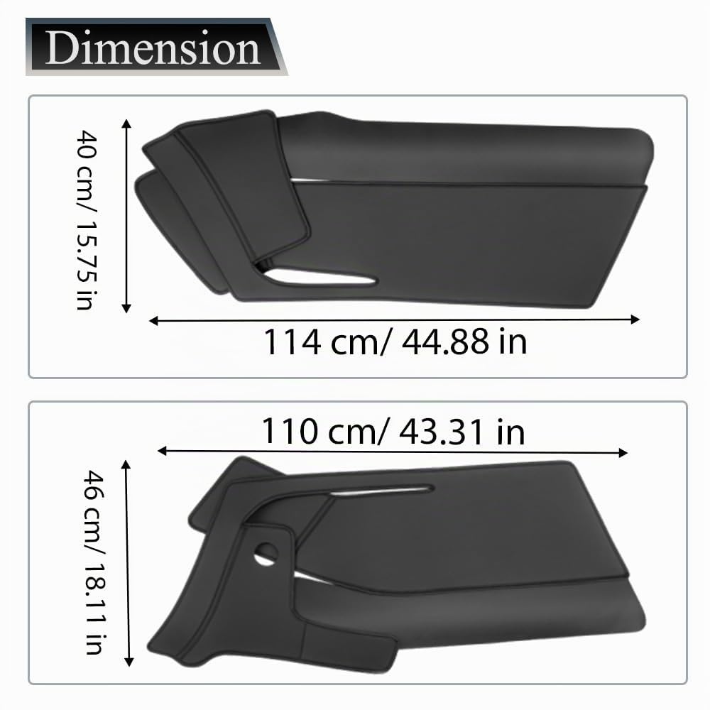 Riloer Protection latérale de coffre arrière en cuir synthétique noir compatible avec Tesla Model Y Juniper 2025-2026