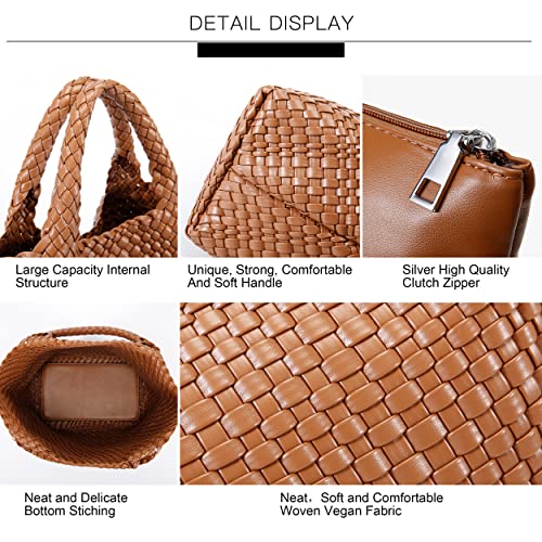 Image of Vegan Leather Purses for Women, Handmade Purses and Handbags Summer Beach Travel Tote Shoulder Bag | WOVEN