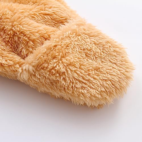 Newborn Baby Fluffy Suit Baby Plush Jumpsuit Fuzzy Onesie Infant One-Piece Kids Hooded Romper Outerwear Toddler Fall Winter Jacket Onesie 6-9 Months - Thumbnail 6