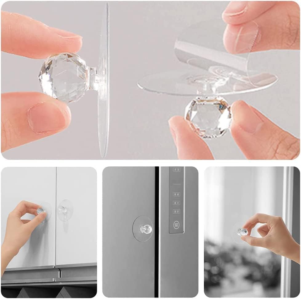 Image of Diamond Crystal Shaped Strong Sticker Hanging Home,use for Cabinet Hook, drower, Kitchen, Non Drilling Tool Waterproof and Oilproof Wall Hooks (Diamond Hook-10)