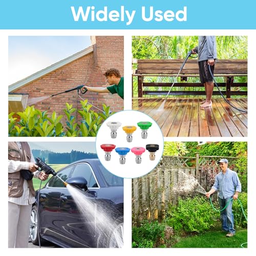 7PCS Pressure Washer Nozzle Tips Set – 1/4 Inch Quick Connect Spray Nozzles 2.5 GPM – Stainless Steel Power Washer Tips with Multiple Angles – Turbo Jet Nozzles for Car, Patio, Driveway Cleaning 4 7PCS Pressure Washer Nozzle Tips Set – 1/4 Inch Quick Connect Spray Nozzles 2.5 GPM – Stainless Steel Power Washer Tips with Multiple Angles – Turbo Jet Nozzles for Car, Patio, Driveway Cleaning - Image 4