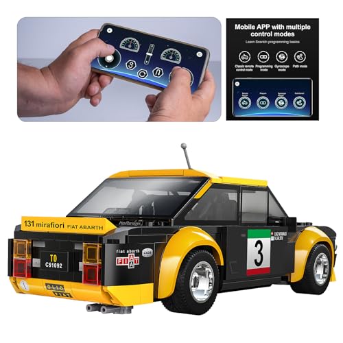 JAMARA 402859 CADA FIAT Abarth 131 1:20 2,4GHz Bricks, Spielzeugauto, Sport Rennwagen für Kinder ab 6 Jahre, RC Ferngesteuert, Set aus Klemmbausteinen, Geschenkidee für Kids