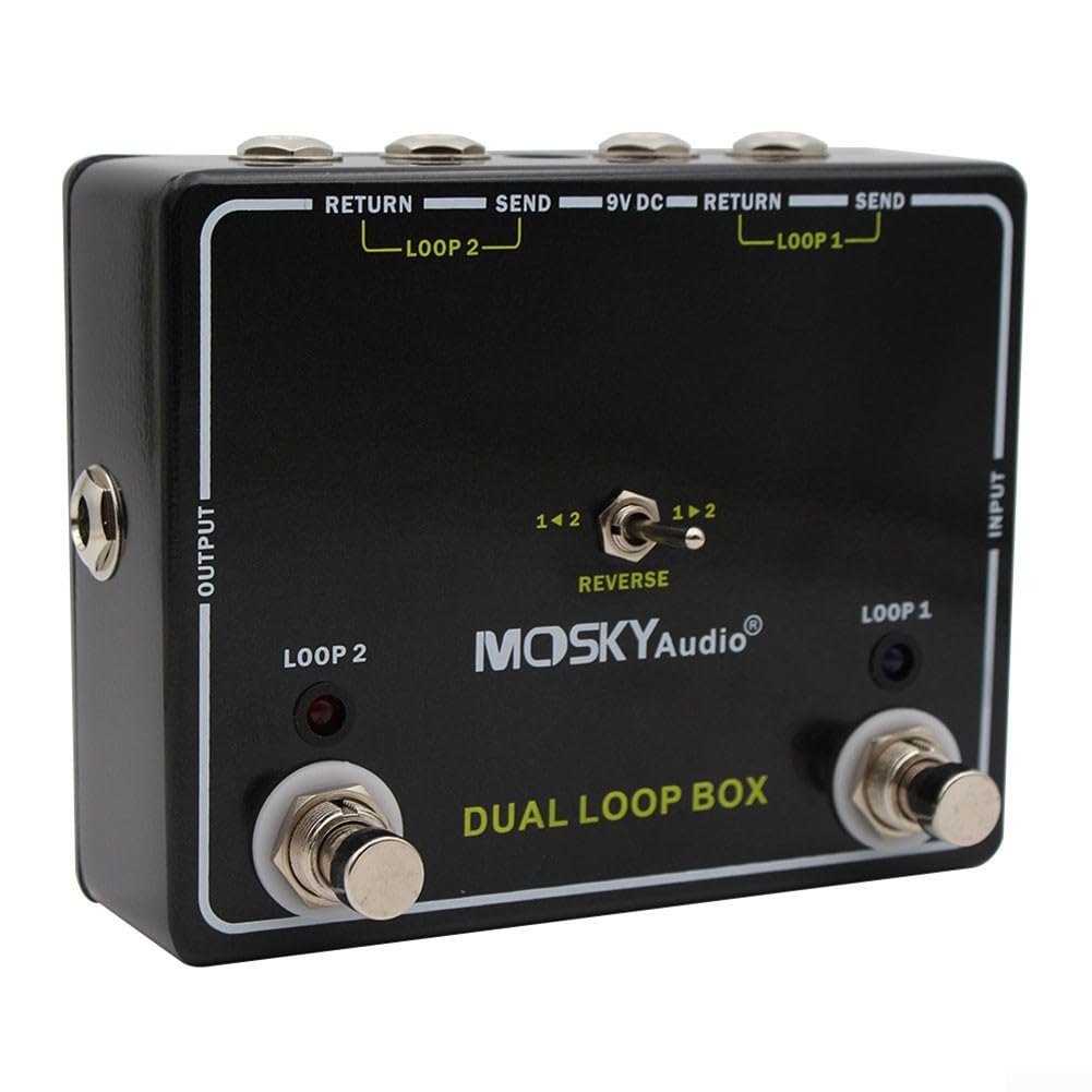 Zilimontt Guitarra Looper, Pedal de efectos de bucle de guitarra,Pedal de afinador Looper, Máquina de bucle de guitarra,Pedal de bucle de guitarra eléctrica para guitarras y bajo teclado