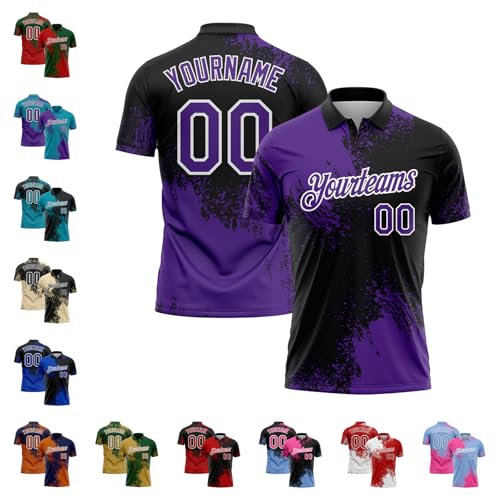 Custom Golf Bowling Polo Shirts Personalized Brush Style Tennis Jerseys Casual Business Work Uniforms for Adult Youth