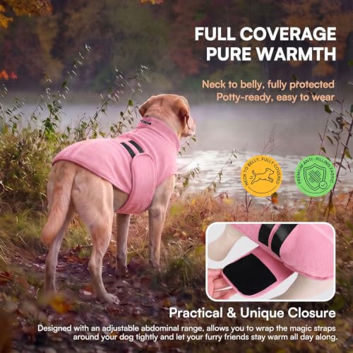 Image of Queenmore Dog Sweaters for Medium Dogs, Fleece Dog Sweater with Leash Hole