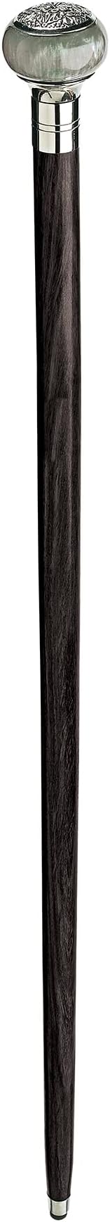 Design Toscano Green Sphere Gentleman's Walking Stick, 36 Inch, Silver Chrome