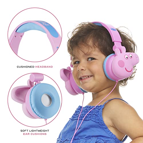 Peppa Pig Over-Ear Headphones For Kids - Adjustable Headband, Stereo Sound, Tangle-Free Cable, Volume Control, And 3.5Mm Jack - Perfect For School, Home, And Travel #TOP2