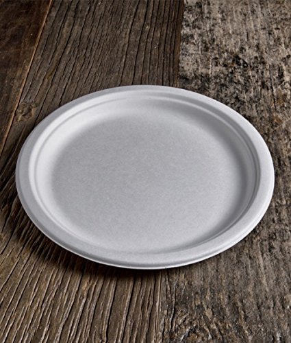 Platos desechables Diam.26 cm de pulpa de celulosa  50Pz  biodegradables y compostables