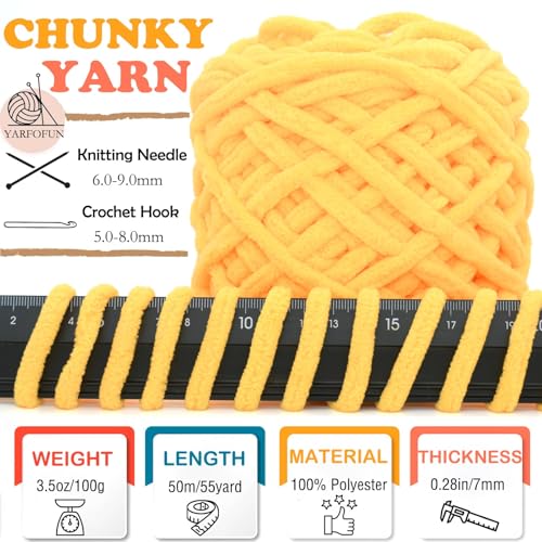 Image of Chunky Chenille Yarn for Crocheting,Red Fluffy Velvet Plush Yarn Thick Soft Chunky Chenille Yarn Baby Blanket Yarn for Crocheting Knitting Beginners 100g(Red)