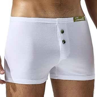 Mens Boxers Comfortable Cotton Underwear for Men Sports Homewear Underpants Button Fly Mens Boxershorts