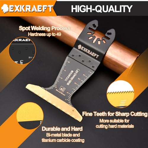 EXKRAEFT 30Pcs Multitool Blade Kits for Metal Wood and Drywall, Japanese Tooth Multi Tool Blades, Titanium Universal Oscillating Saw Accessories Fit Milwaukee Ryobi Rockwell Fein and More 5 EXKRAEFT 30Pcs Multitool Blade Kits for Metal Wood and Drywall, Japanese Tooth Multi Tool Blades, Titanium Universal Oscillating Saw Accessories Fit Milwaukee Ryobi Rockwell Fein and More - Image 5