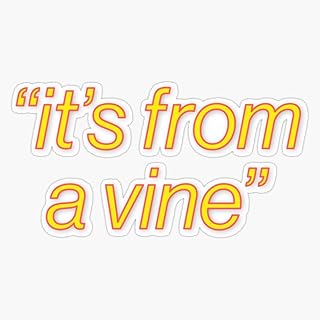 It's from A Vine Meme Funny Bumper Sticker Vinyl Decal 5"