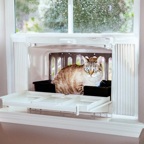 VistaLoo Window Catio, Perch & Litter Box – Premium Outdoor Freedom for Indoor Cats, Natural Odor-Free Living & Enrichment, All Weather Comfort, Easy Clean, Saves Space, 2-Year Protection, USA Made