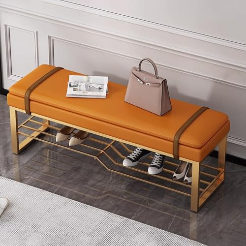Banc à chaussures en métal robuste avec assise confortable et étagères