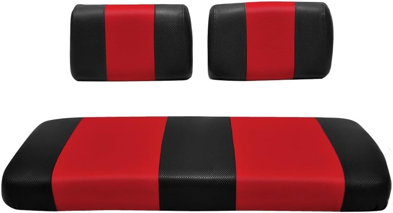 Seat Cover Replacement for Yamaha G-2/G-9 Golf Cart - Front Bench Seat - Premium Marine Vinyl -5 Panel Stitching - Staple On Installation - Two-Tone Golf Cart Seat Covers (Black & Lime Green)