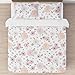 Sweet Jojo Designs 3-Piece Queen Comforter Set (Pink/Grey Boho Floral) for Girls, Kids, Teen, Adult Bed Room incl. Full Size Bedding Sets & Sham (Watercolor, Flower, Elegant Rose, Farmhouse, Nature)