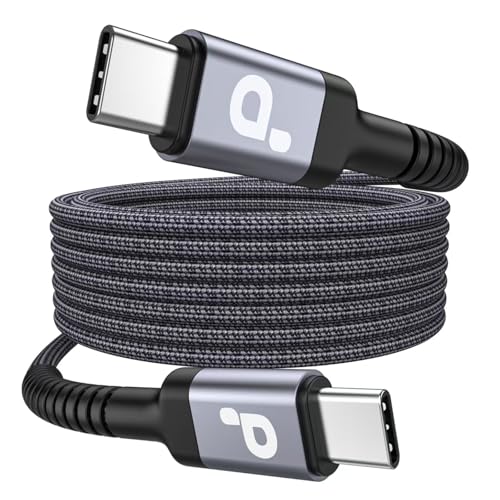 Image of Extra Long USB C to USB C Cable 15FT, 100W USB C Cable Fast Charging, Upgraded Extra Durable Braided USB C Cord for iPhone 17 16 15 Pro Max, MacBook Pro, Samsung Galaxy S10 S9 Plus, LG and More-1Pack