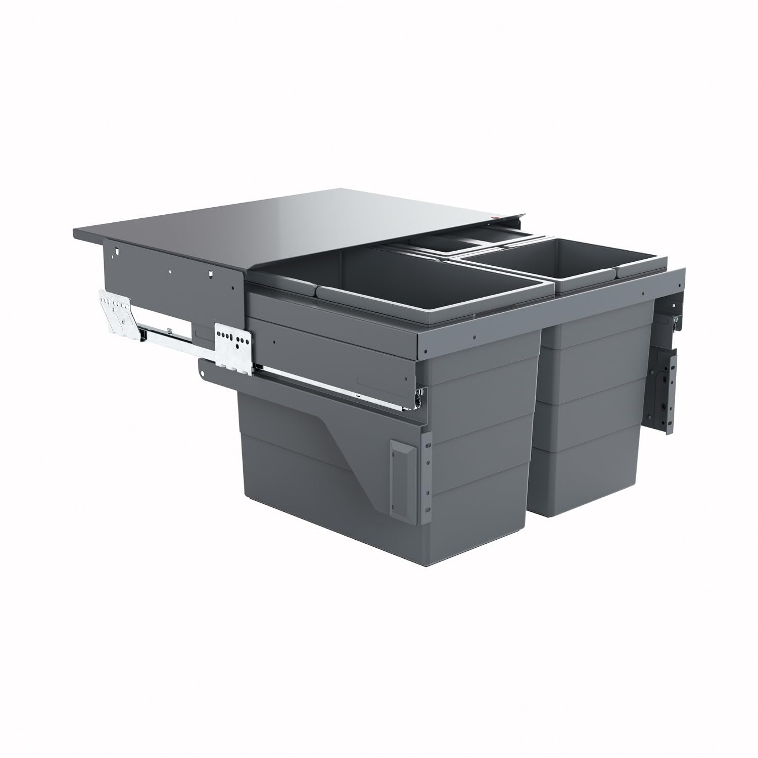 Poubelle de cuisine tri sélectif Hailo AS Cargo encastrable 3 bacs 54L