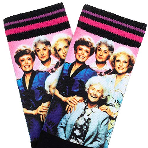 Mens Golden Girls Athletic Pink & Black Crew Socks3