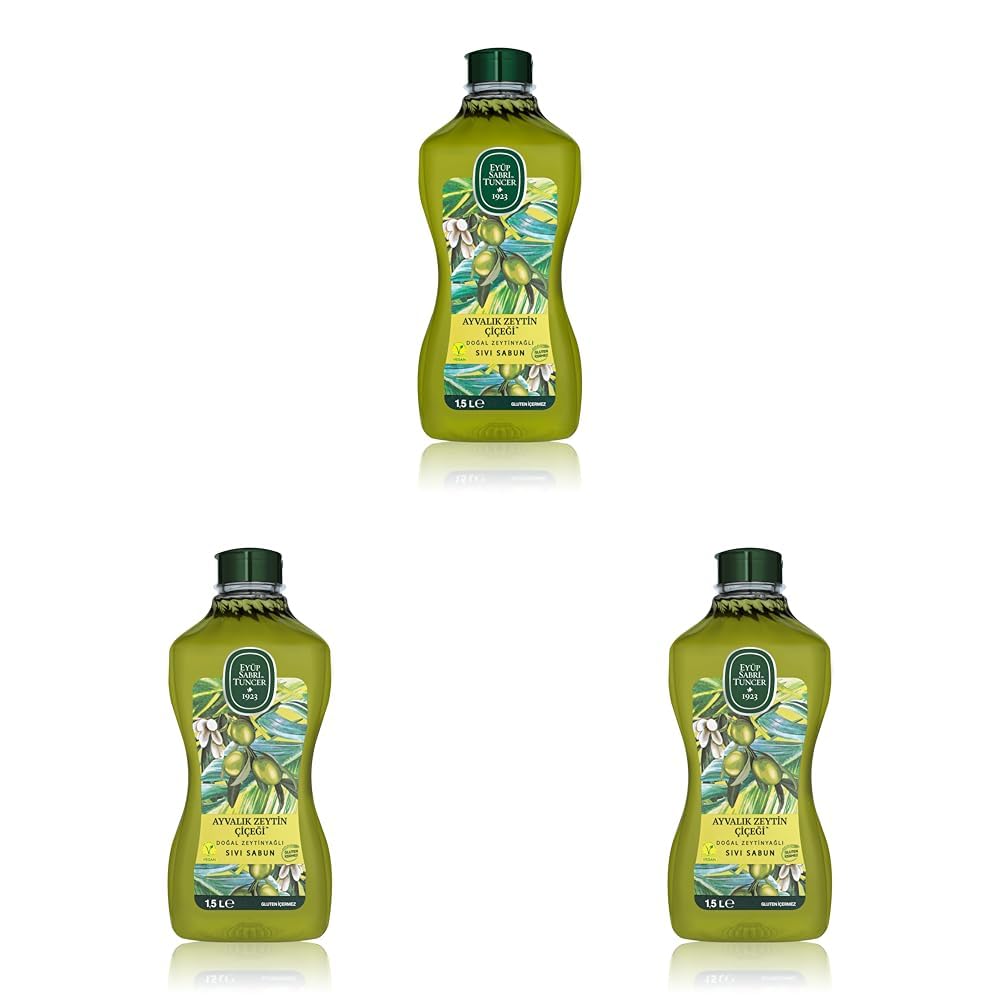 Eyüp Sabri Tuncer Doğal Zeytinyağlı Sıvı Sabun Ayvalık Zeytin Çiçeği 1,5 L Pet Şişe 1 Paket (3 paketi)