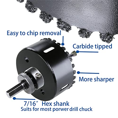4" Carbide Grit Hole Saw With Arbor & Drill Bit For Brick, Stucco #TOP1