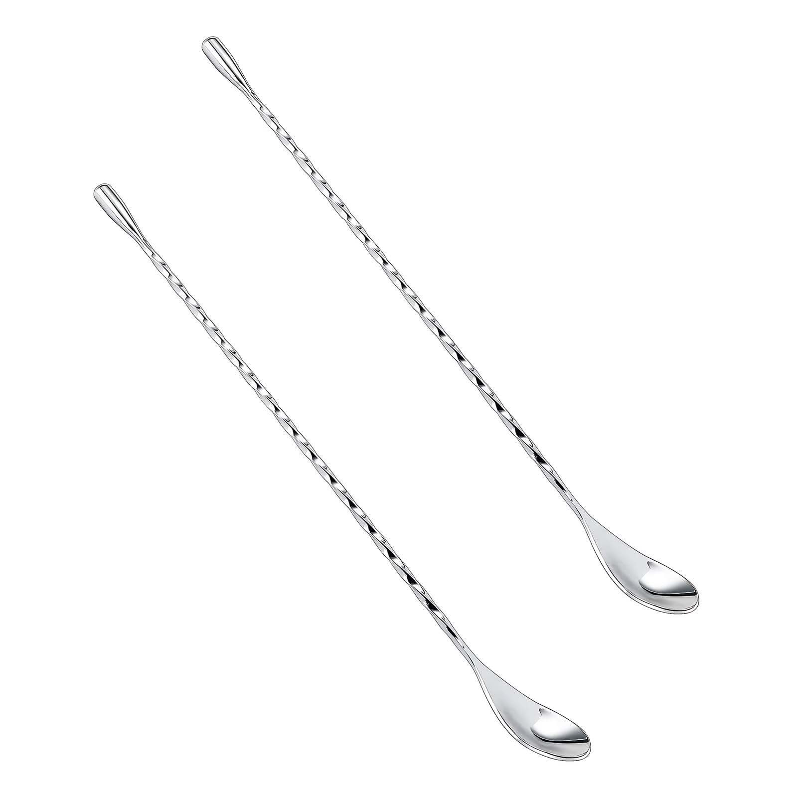 2PCS Cocktail-Mischlöffel aus Edelstahl,Hochwertiger Edelstahl Barlöffel Mit Langem Griff, Spiral Design Für Präzises Rühren, Löffel Lang Und Lange Löffel Ideal Für Cocktails