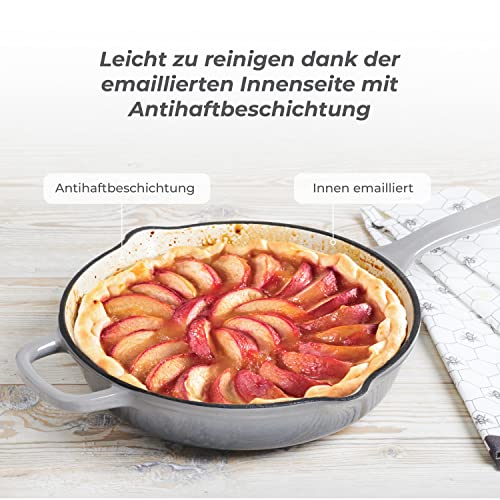 MasterPro-Unique-Sarten-de-Hierro-Fundido-de-245-cm-Color-Blanco-Fabricada-con-Hierro-Fundido-Mango-Ergonomico-Menaje-de-Cocina-Compatibles-con-Todo-Tipo-de-Cocinas