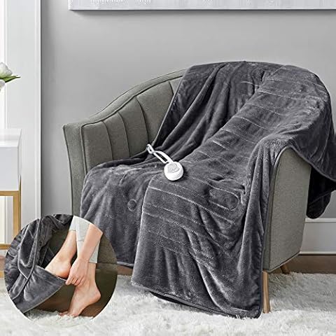 Degrees of Comfort Heated Foot Throw 50x62 Grey Cover