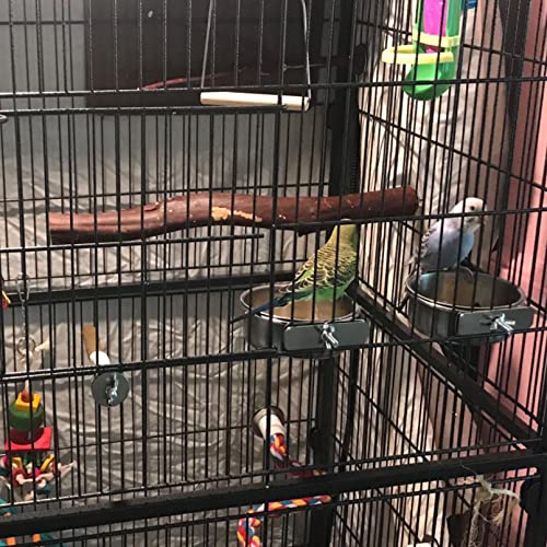 image for kathson Parrot Feeding Dish Cups,Stainless Steel Bird Food Water Bowl 